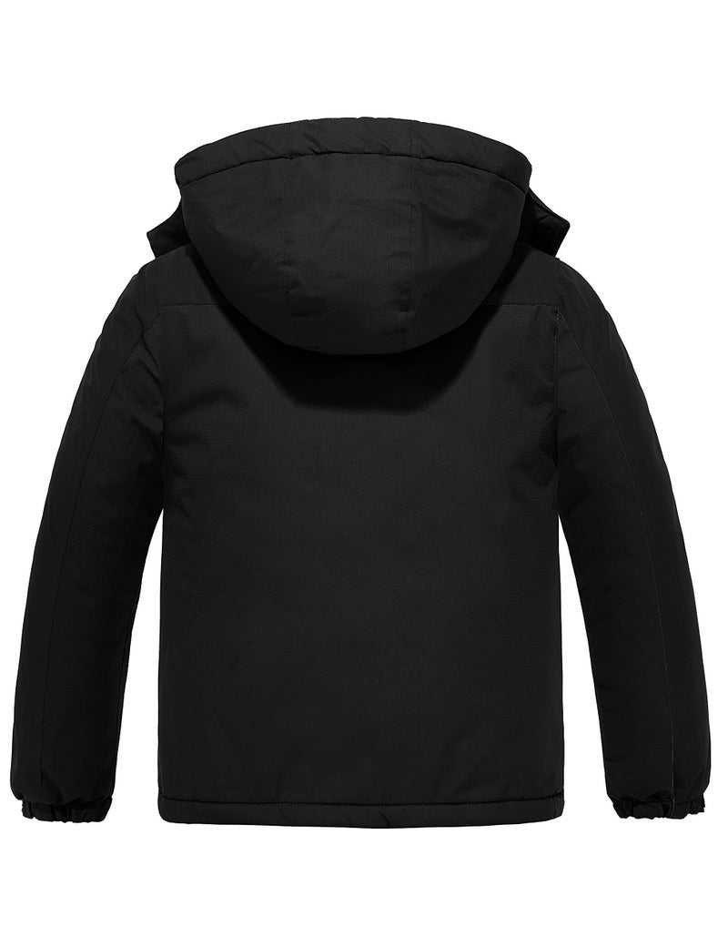ZSHOW Boys' Snow Jacket Windproof Hooded Winter Coat Waterproof Snowboard Coat (Black,10-12) - Image 3